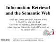 Information Retrieval and the Semantic Web PowerPoint PPT Presentation