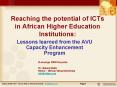 Reaching the potential of ICTs in African Higher Education Institutions: PowerPoint PPT Presentation