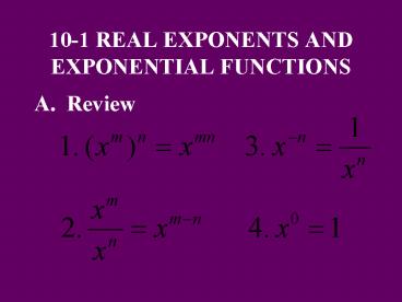101 REAL EXPONENTS AND EXPONENTIAL FUNCTIONS