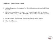 Using BLAST options to refine a search