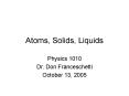 Atoms, Solids, Liquids PowerPoint PPT Presentation