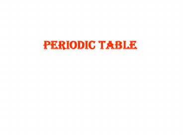 periodic table