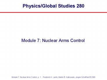 PhysicsGlobal Studies 280