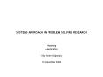 SYSTEMS APPROACH IN PROBLEM SOLVING RESEARCH PowerPoint PPT Presentation