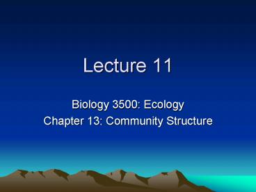 Biology 3500: Ecology