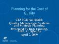 Planning for the Cost of Quality PowerPoint PPT Presentation