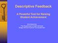 Descriptive Feedback A Powerful Tool for Raising Student Achievement PowerPoint PPT Presentation