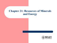 Chapter 21: Resources of Minerals and Energy