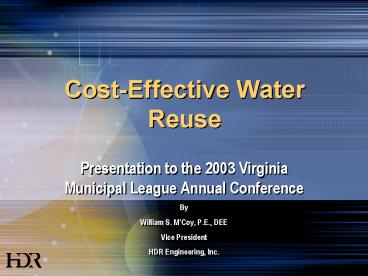 CostEffective Water Reuse