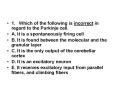 1' Which of the following is incorrect in regard to the Purkinje cell' PowerPoint PPT Presentation