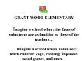 GRANT WOOD ELEMENTARY Imagine a school where the faces of volunteers are as familiar as those of the PowerPoint PPT Presentation