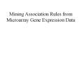 Mining Association Rules from Microarray Gene Expression Data PowerPoint PPT Presentation
