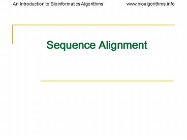 Sequence Alignment
