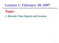 Lecture 1: February 20, 2007 PowerPoint PPT Presentation