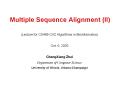Multiple Sequence Alignment (II) PowerPoint PPT Presentation