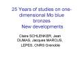 25 Years of studies on onedimensional Mo blue bronzes New developments PowerPoint PPT Presentation