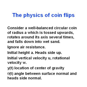 The physics of coin flips
