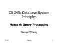 CS 245: Database System Principles PowerPoint PPT Presentation