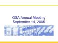 GSA Annual Meeting September 14, 2005 PowerPoint PPT Presentation