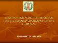 STRATEGY FOR AGRICULTURE SECTOR FOR THE REMAINING PERIOD OF 11th FIVE YEAR PLAN PowerPoint PPT Presentation