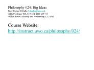 Philosophy 024: Big Ideas