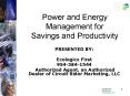 Power and Energy Management for Savings and Productivity PowerPoint PPT Presentation