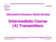 Chelmsford Amateur Radio Society  Intermediate Course (4) Transmitters