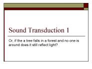 Sound Transduction 1