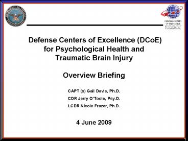 Defense Centers of Excellence DCoE