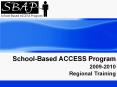 SchoolBased ACCESS Program PowerPoint PPT Presentation