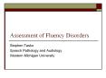 Assessment of Fluency Disorders PowerPoint PPT Presentation