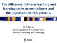 The difference between teaching and learning styles across cultures and the opportunities this presents PowerPoint PPT Presentation