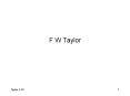 F W Taylor PowerPoint PPT Presentation