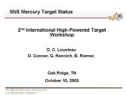 SNS Mercury Target Status