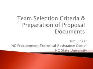 Team Selection Criteria
