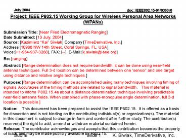 Near Field EM Ranging