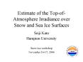 Estimate of the TopofAtmosphere Irradiance over Snow and Sea Ice Surfaces PowerPoint PPT Presentation