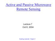 Active and Passive Microwave Remote Sensing