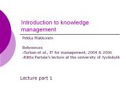Introduction to knowledge management