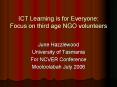 ICT Learning is for Everyone: Focus on third age NGO volunteers PowerPoint PPT Presentation