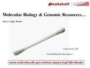 Molecular Biology and Genomic Resources-Coffee Break