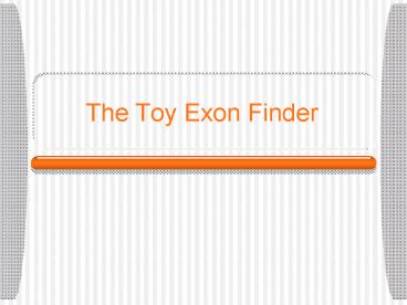 The Toy Exon Finder
