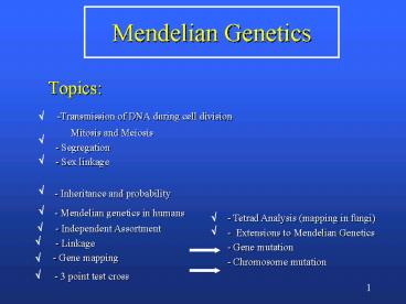 Mendelian Genetics