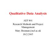 Qualitative Data Analysis