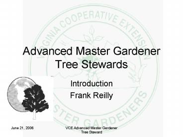 VCE Advanced Master Gardener