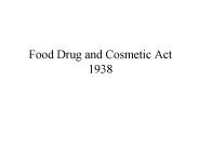 Food Drug and Cosmetic Act 1938