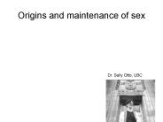 Origins and maintenance of sex