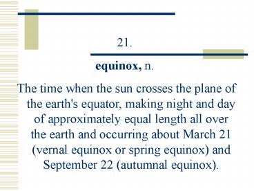 equinox, n'