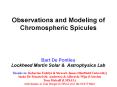 Observations and Modeling of Chromospheric Spicules PowerPoint PPT Presentation