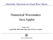 Electronic Classroom on Ocean Wave Theory